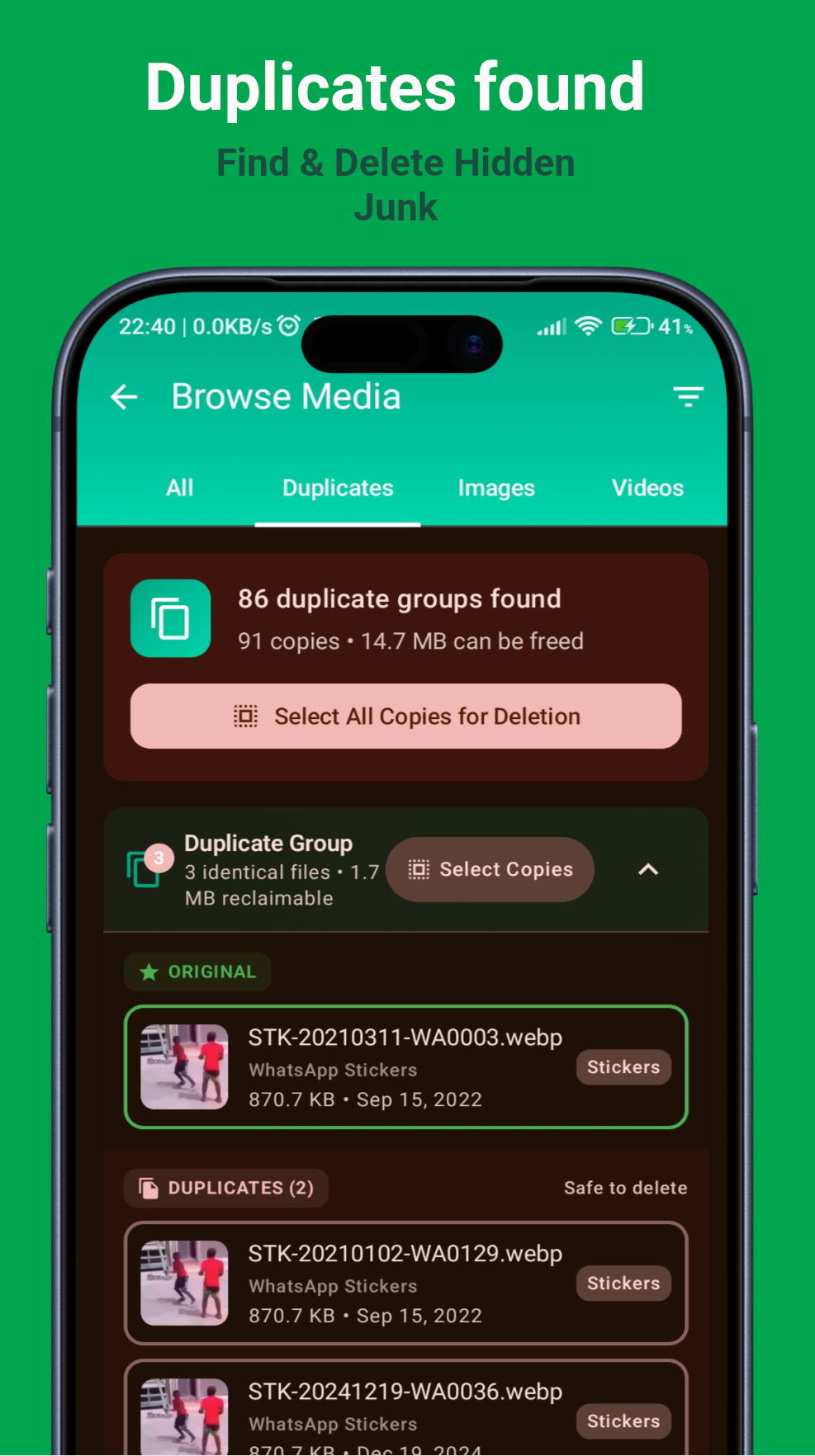 Chat Media Cleaner  - Screenshot 5 showing product features and functionality
