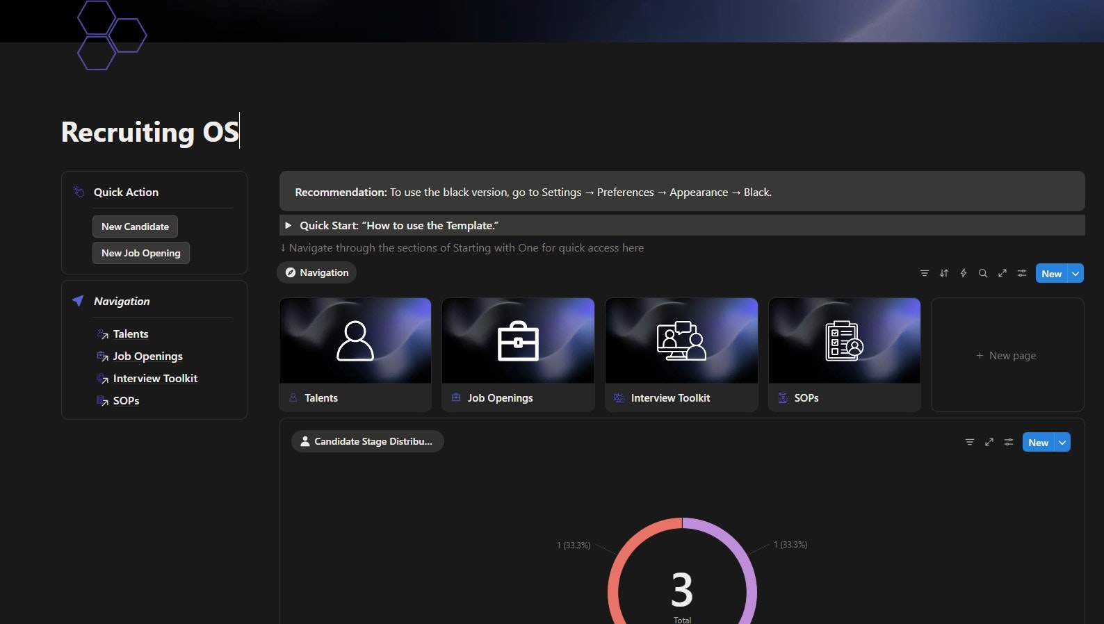 Professional Recruiting OS for Notion - Main product screenshot demonstrating key features and user interface