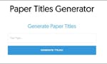 Paper Titles Generator image