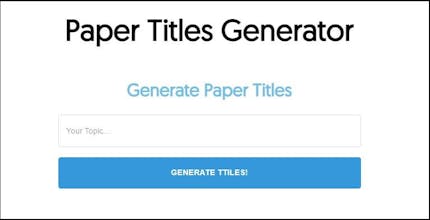 Paper Titles Generator gallery image