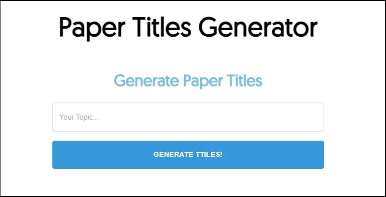 Média Générateur de titres de papier - Créer le titre parfait pour votre papier 1