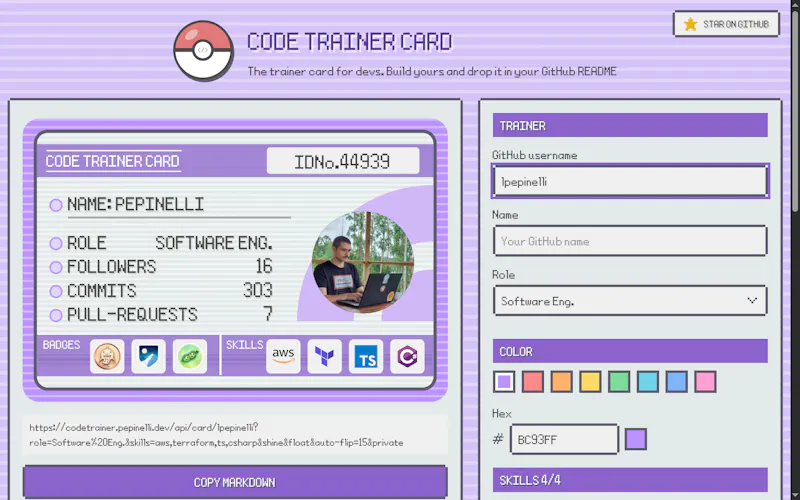 CodeTrainerCard screenshot 2