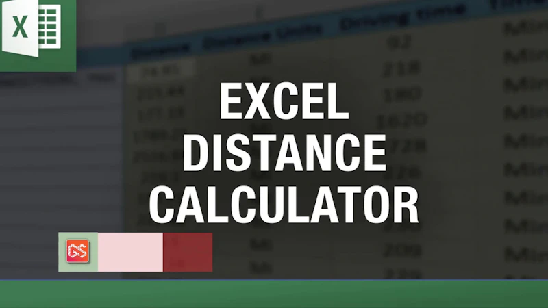 Excel Driving Distance Calculators screenshot 1 (video preview)