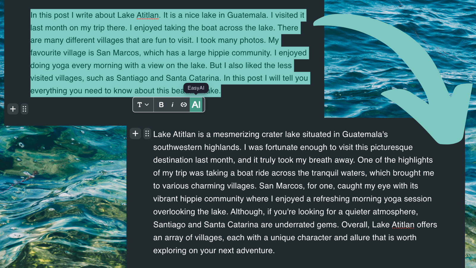 Plataforma de blog de viajes compatible con AI media 3