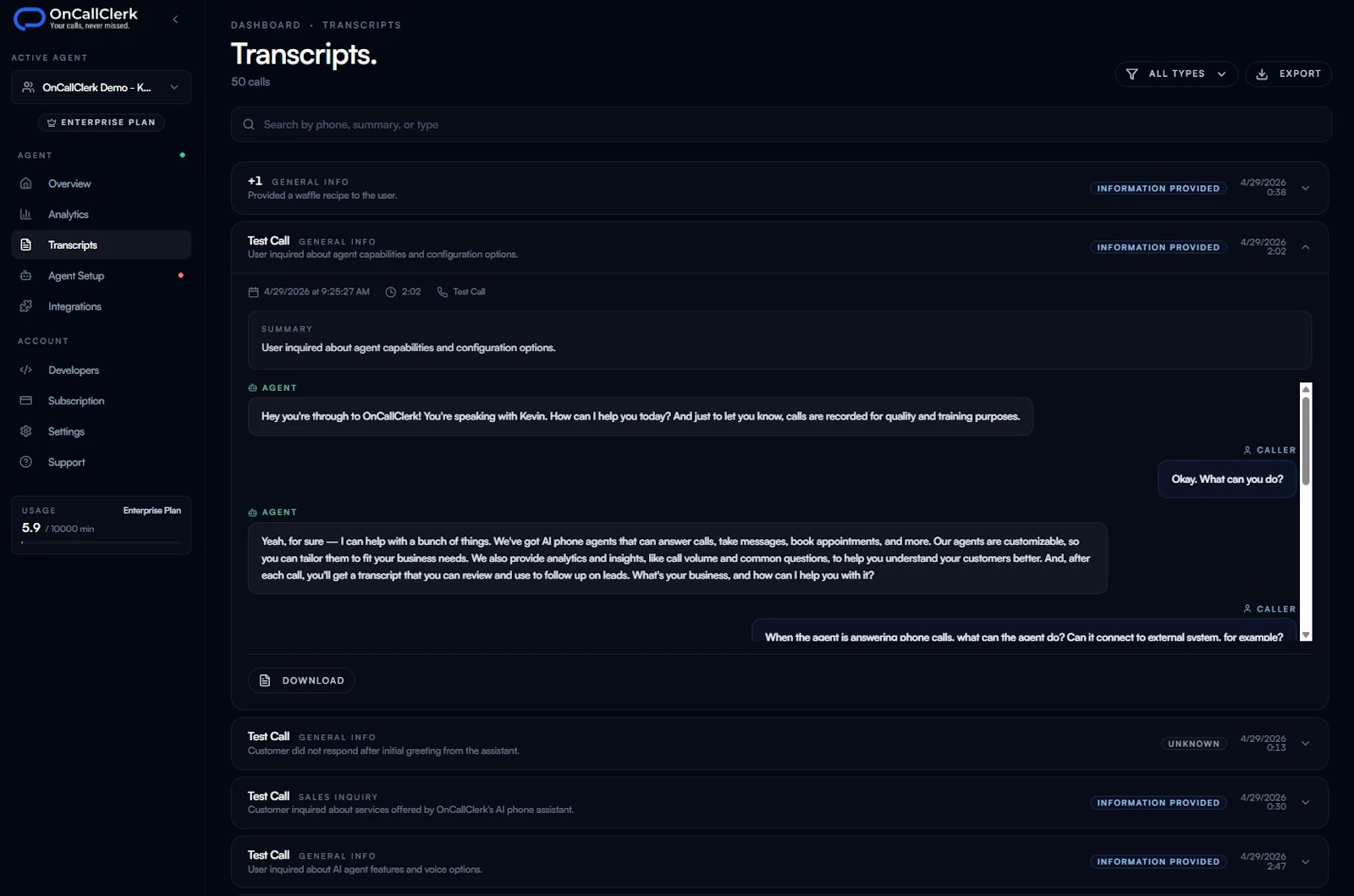 OnCallClerk 2.0: Sounds Human screenshot 4