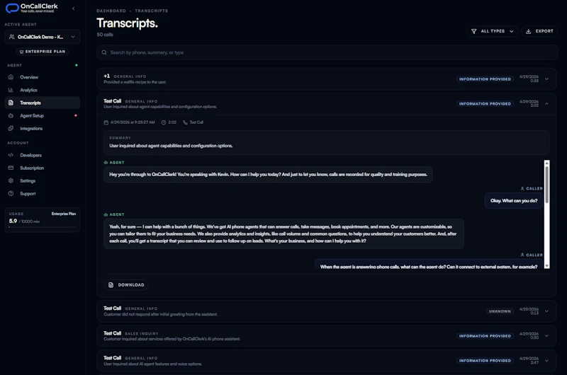 OnCallClerk 2.0: Sounds Human screenshot 4