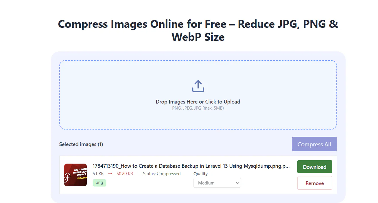 Free Image Compressor Online gallery image