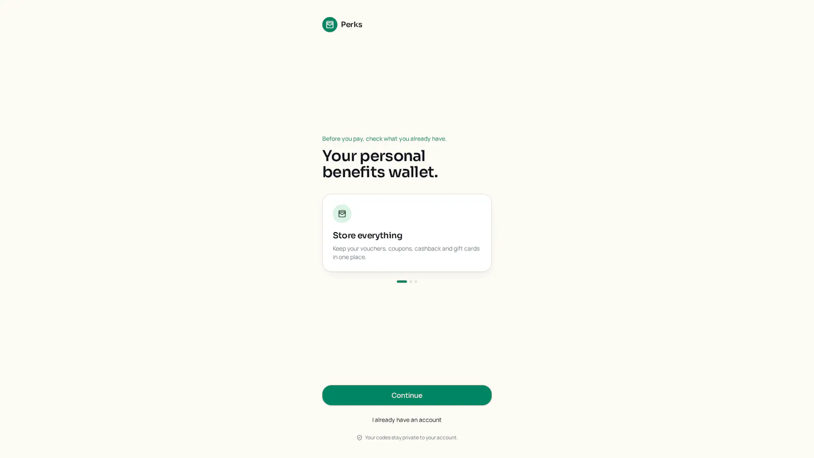 Perks — Your personal benefits wallet screenshot 1