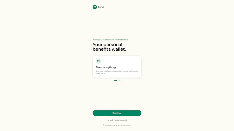 Perks — Your personal benefits wallet screenshot 1