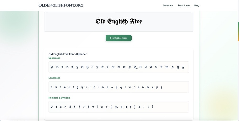 Old English Font Generator gallery image