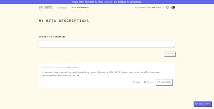 Descripto AI Meta Description Generator gallery image
