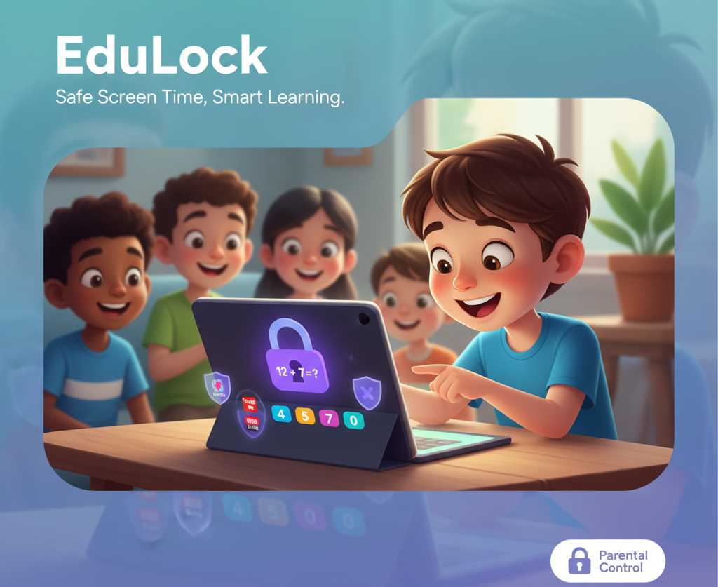 EduLock (Android app) - Product Hunt launch logo and brand identity