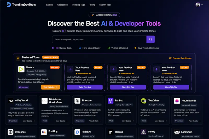 TrendingDevTools screenshot 1