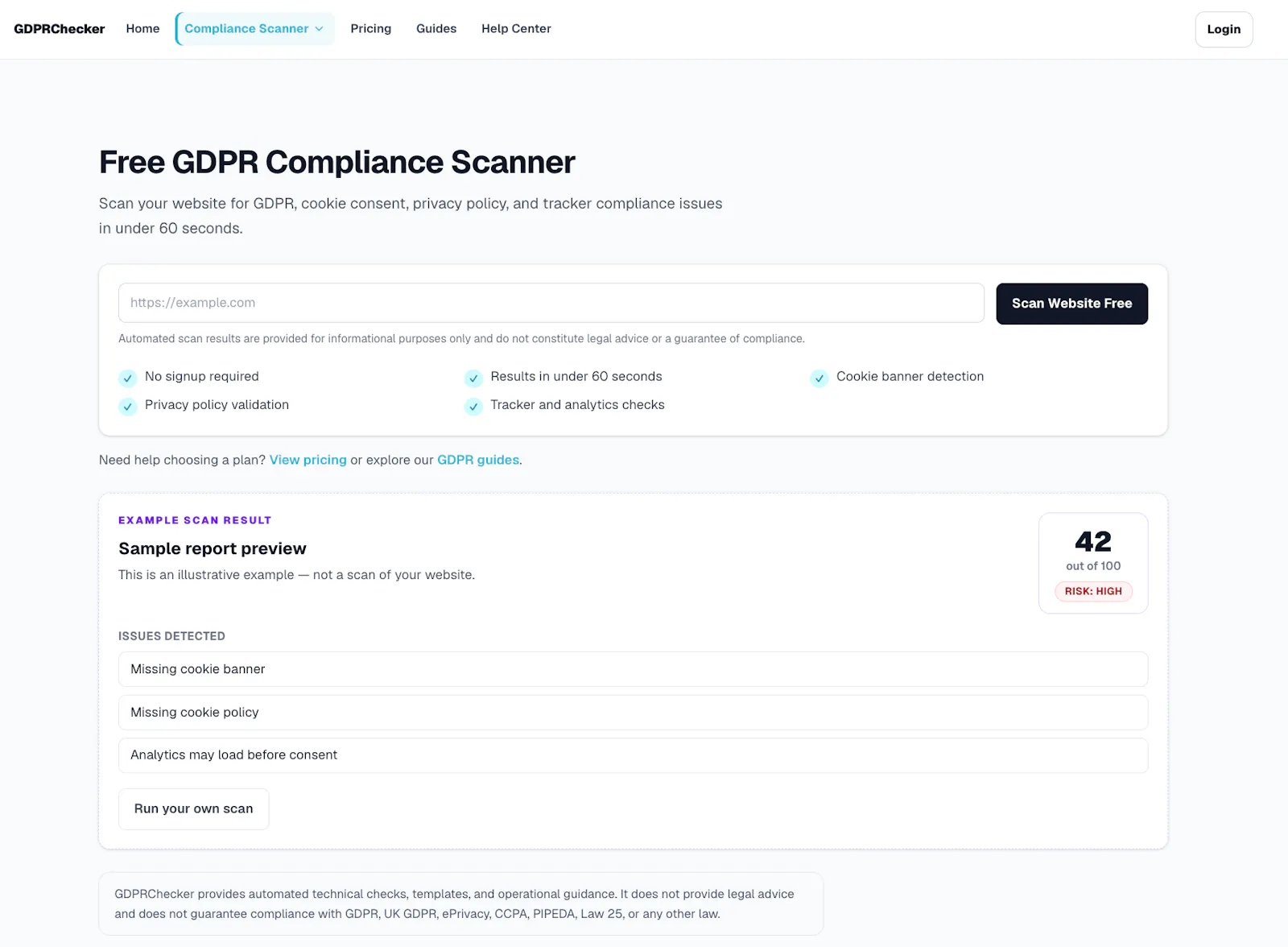 GDPRChecker screenshot 2