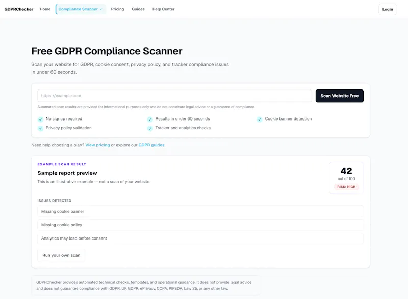 GDPRChecker screenshot 2