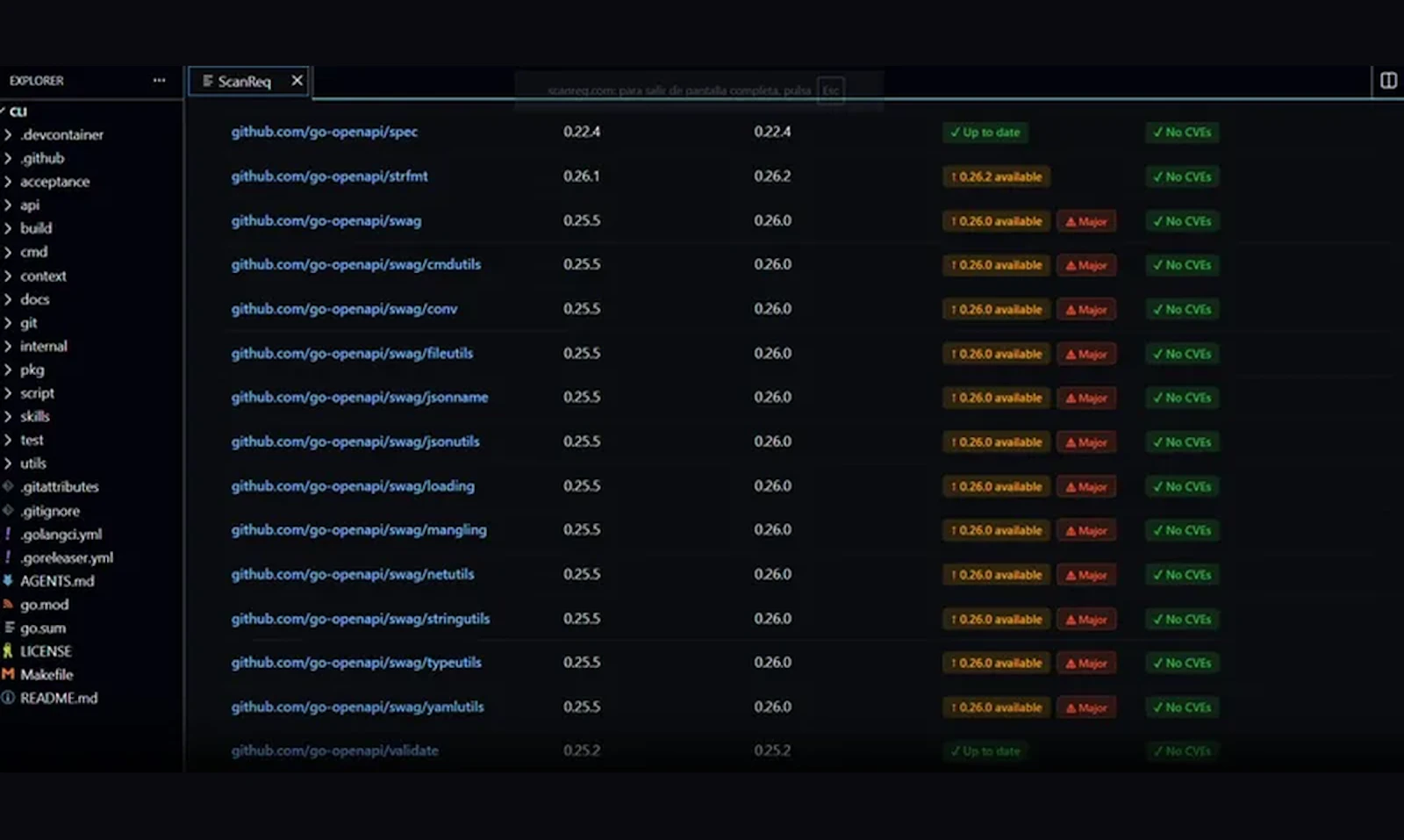 ScanReq screenshot 2