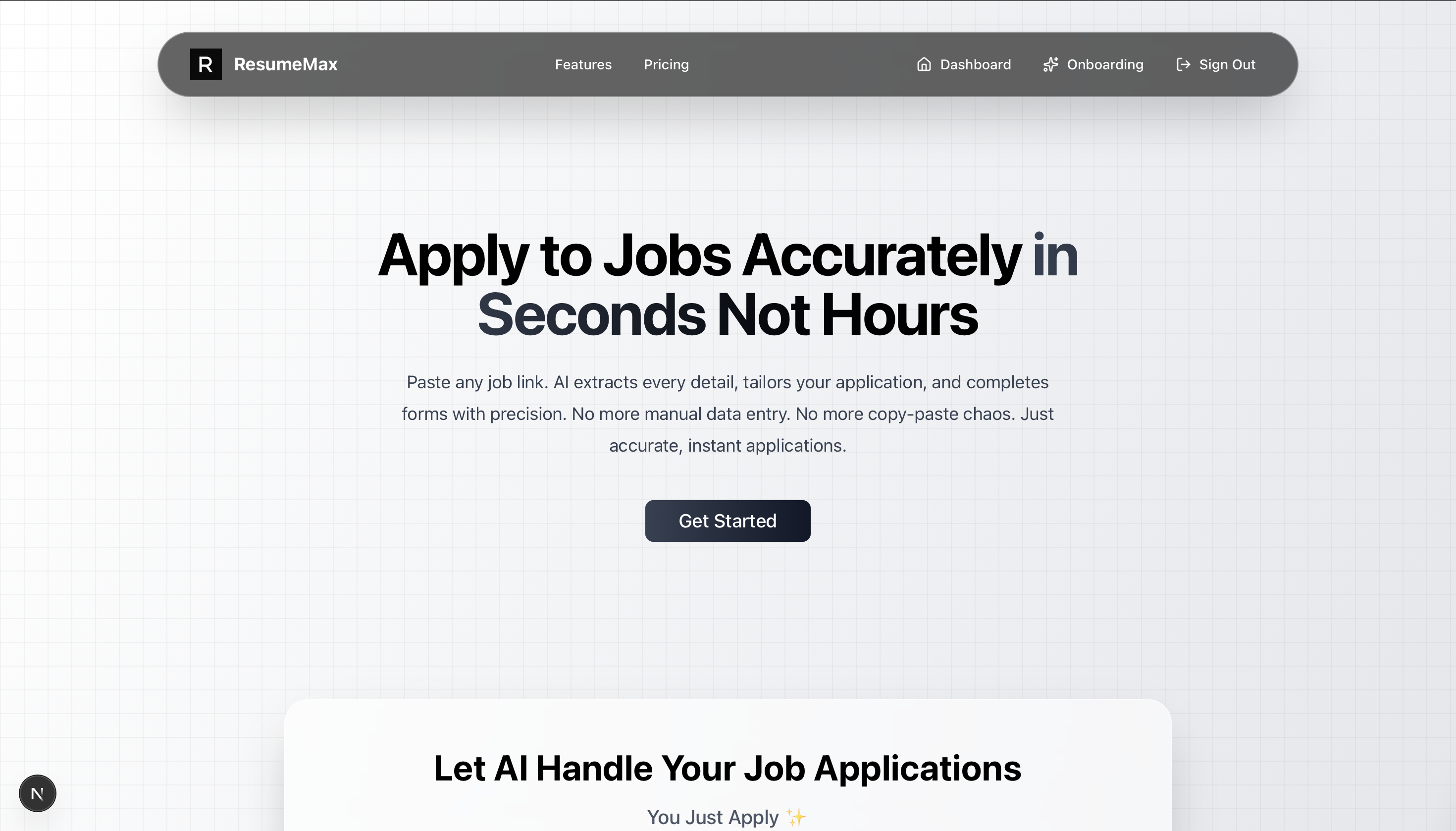ResumeMax.ai - Main product screenshot demonstrating key features and user interface