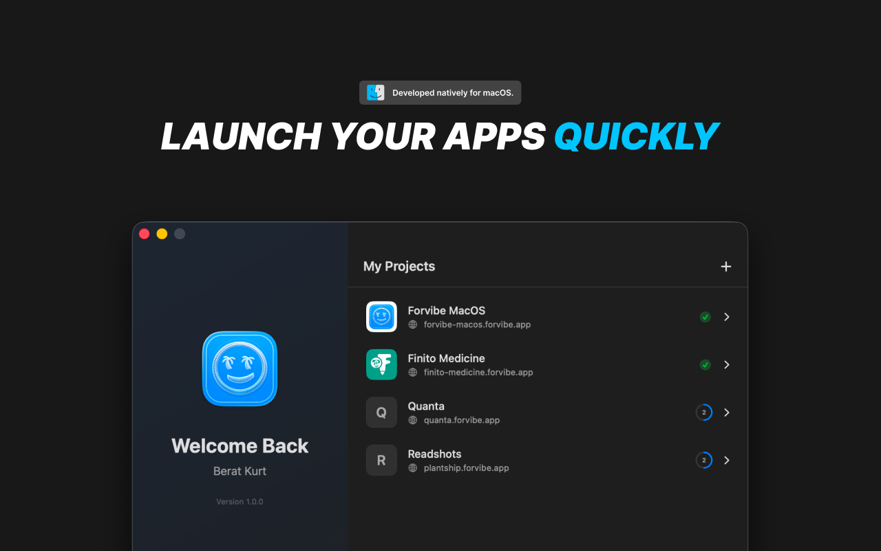 Forvibe for macOS - Main product screenshot demonstrating key features and user interface