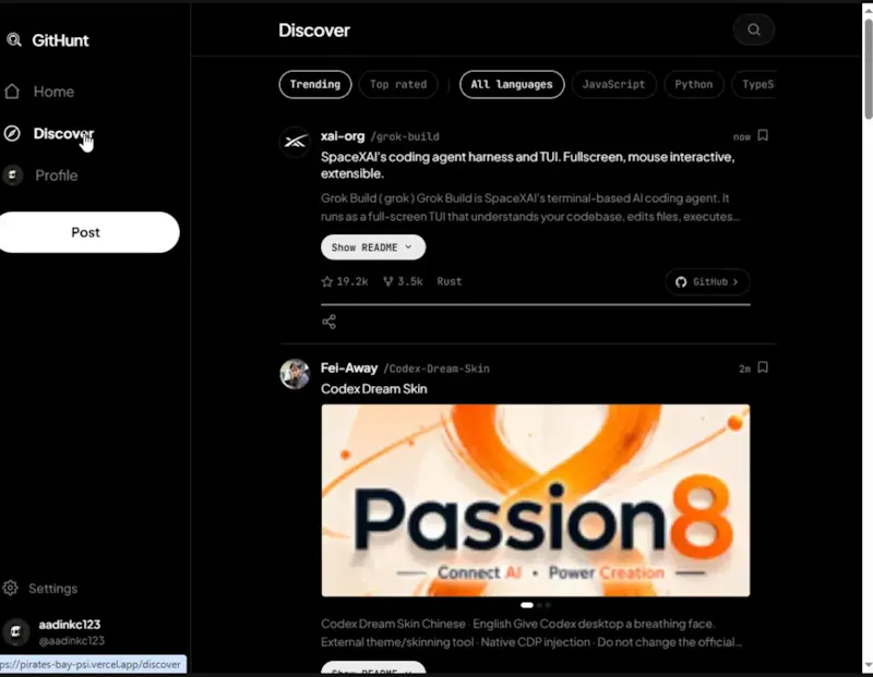 GitHunt screenshot 1