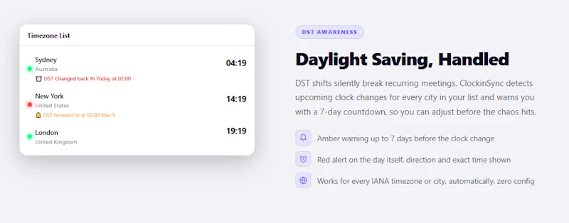 ClockinSync - Smart Timezone Extension screenshot 4