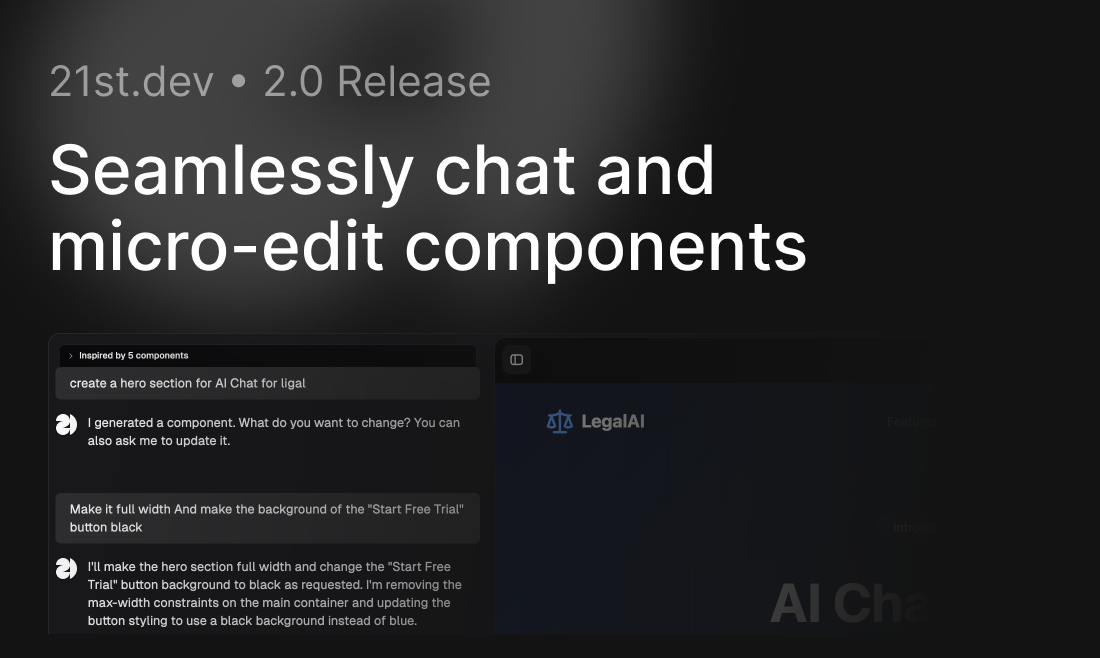 21st.dev 2.0 - Crea, remix e condividi i componenti dell'interfaccia utente con AI media 4