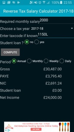 Reverse Tax Salary Calculator