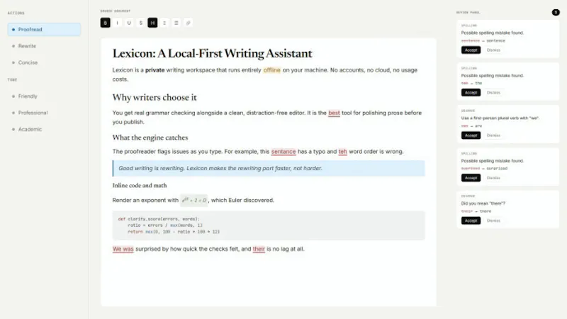 Lexicon screenshot 2