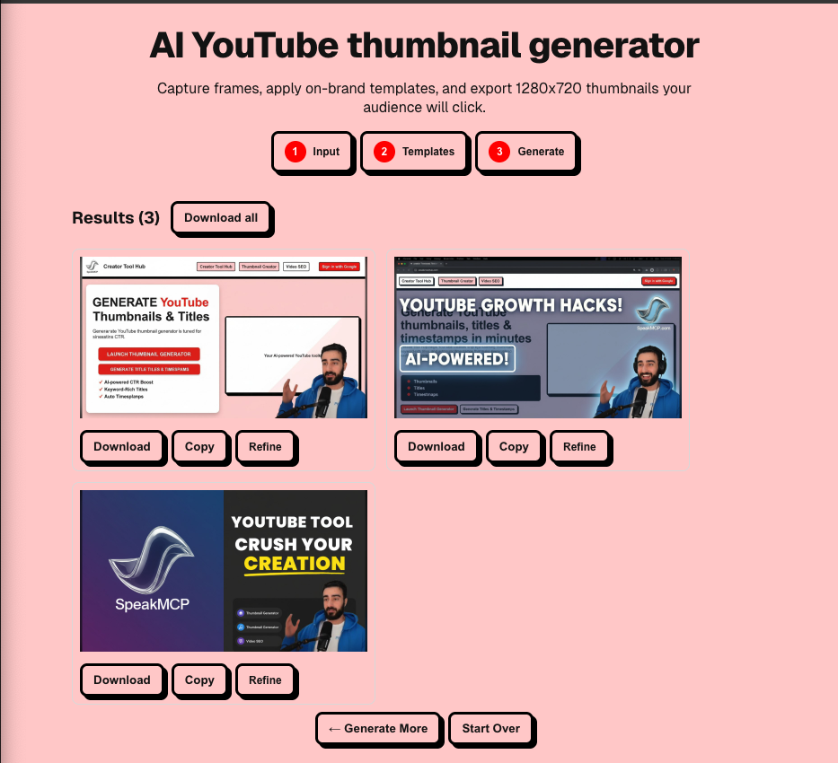 Yaratıcı Tool Hub - Dakikalarda YouTube Küçük Resimler, Başlıklar ve Zaman Desteği Oluşturun medya 2