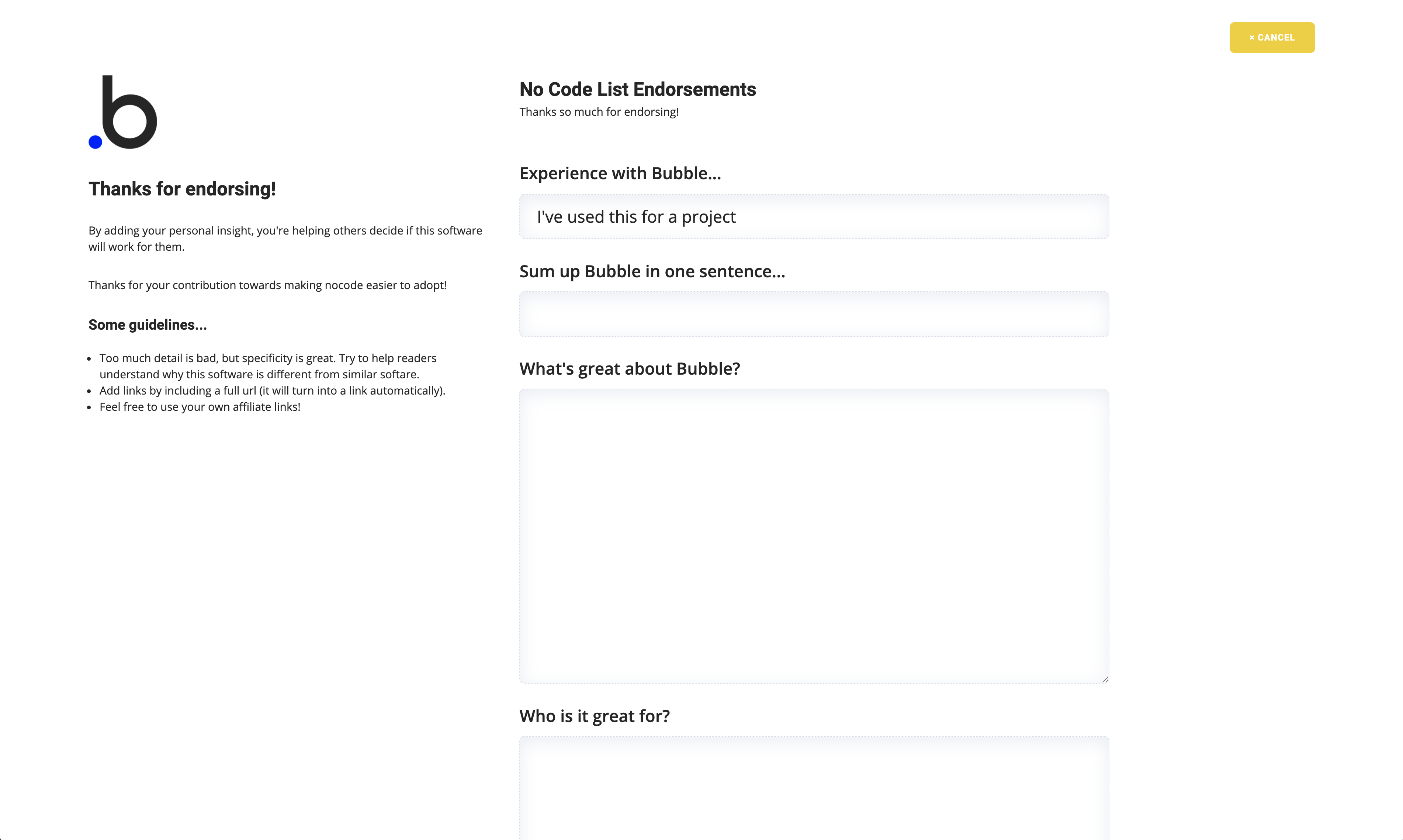 No Code List gallery image