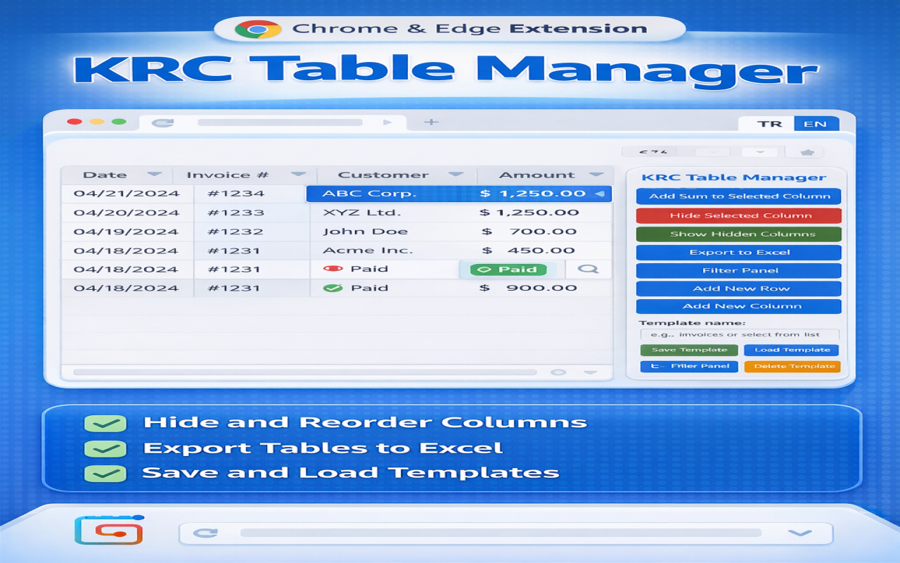 KRC Table Manager