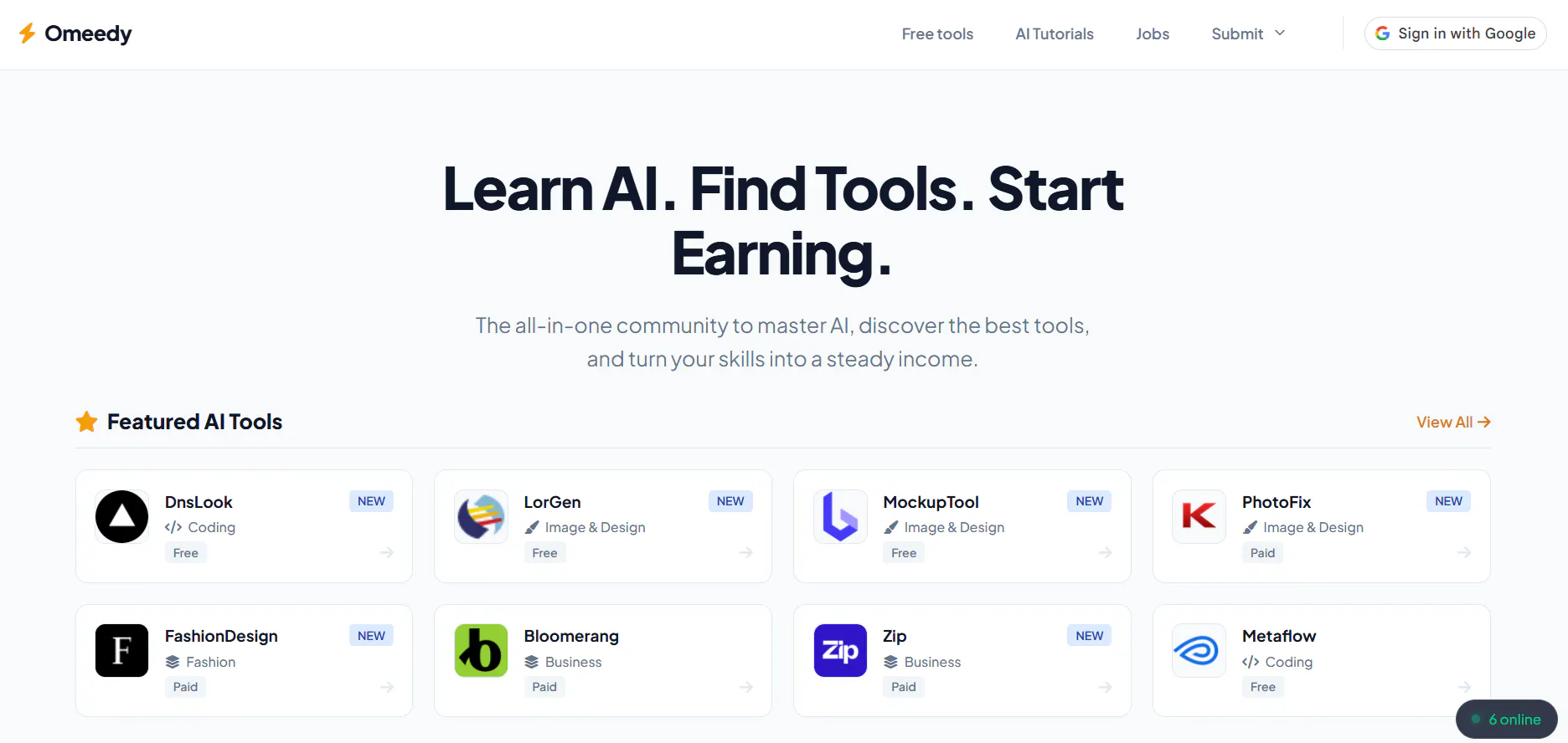 Omeedy AI Tools Directory 제품 배너