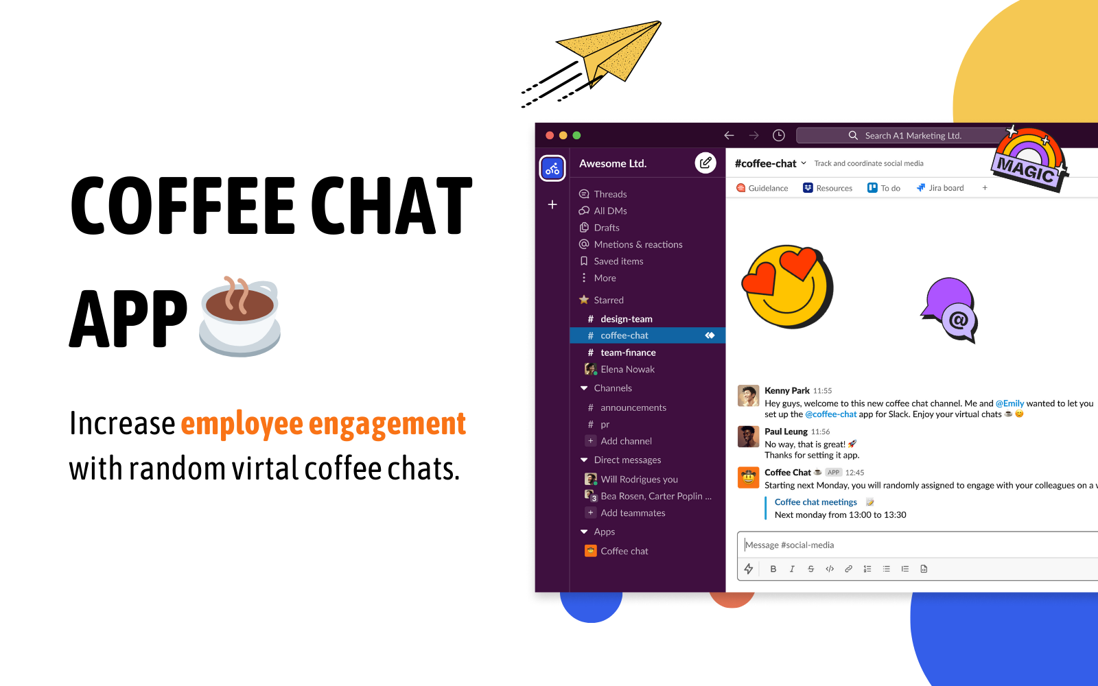 startuptile Coffee Chat App for Slack-Connect your team and increase employee engagement