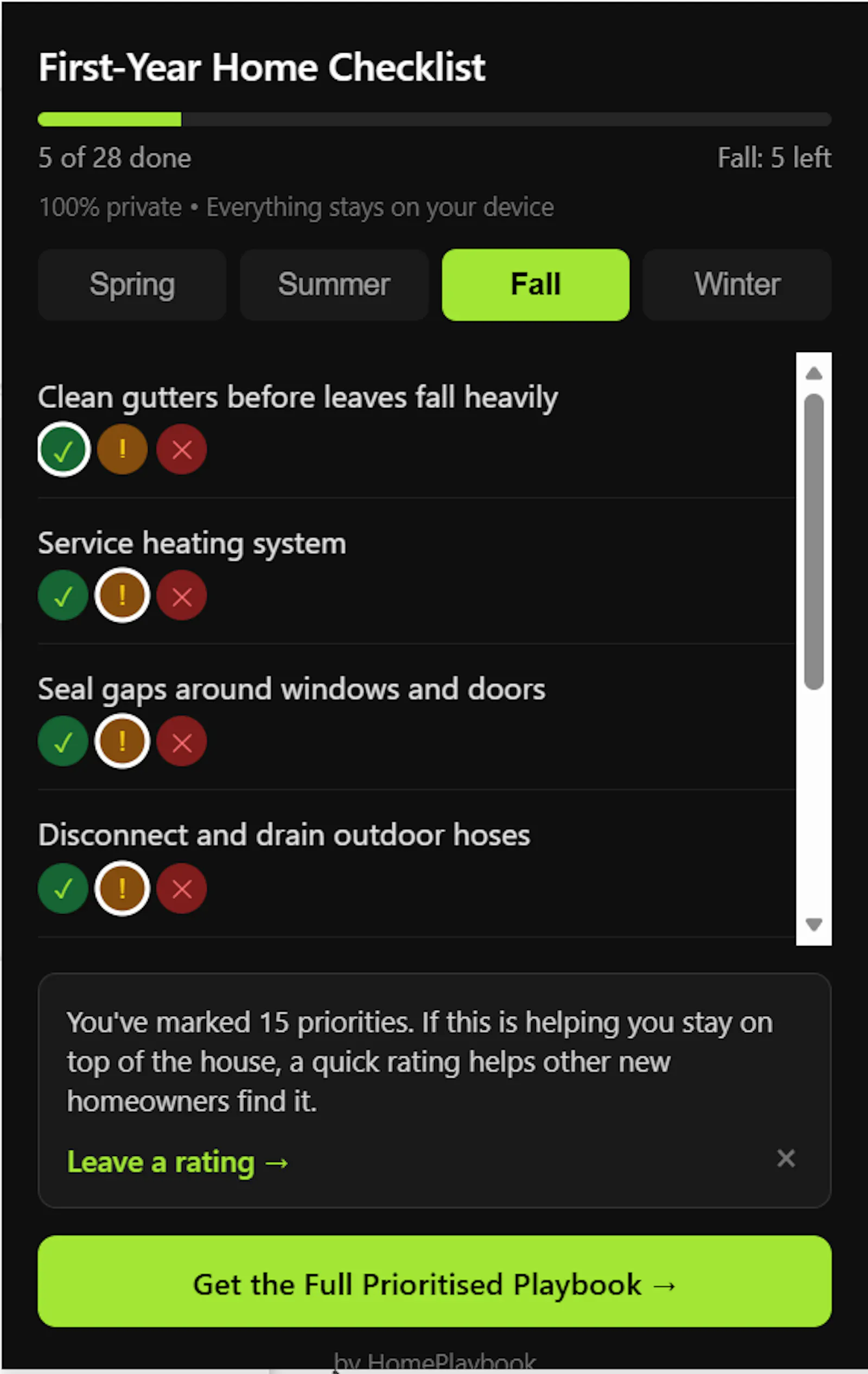 First Year Home Checklist screenshot 4