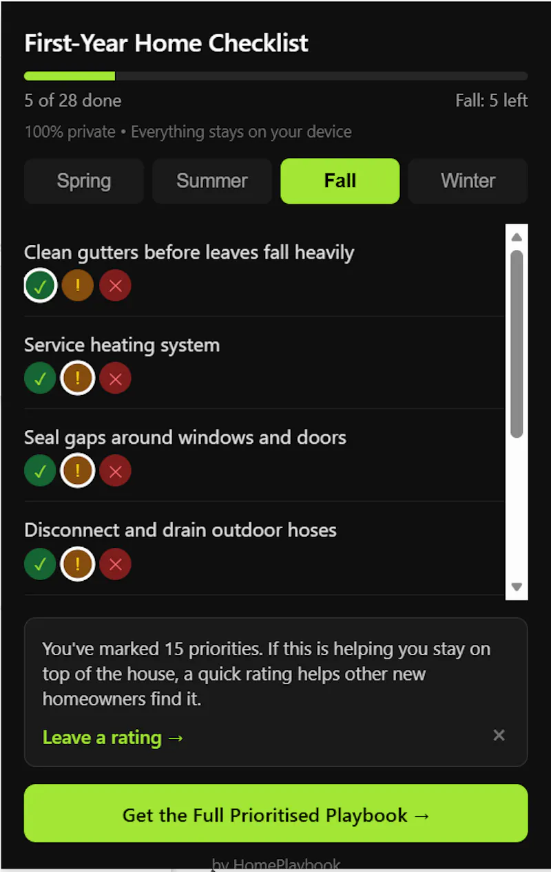 First Year Home Checklist screenshot 4