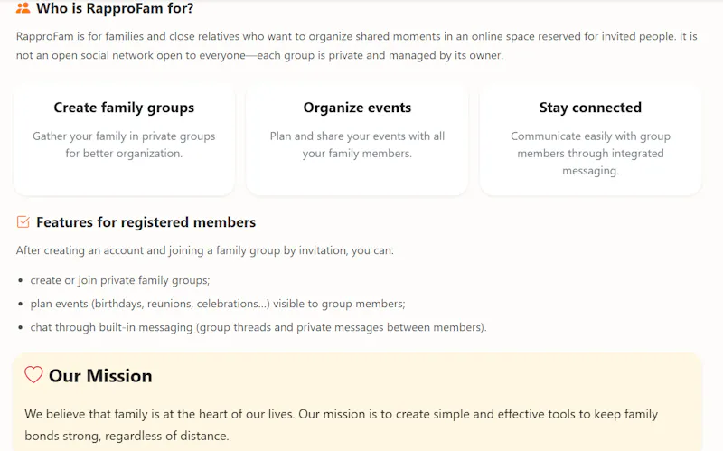 Rapprofam screenshot 2
