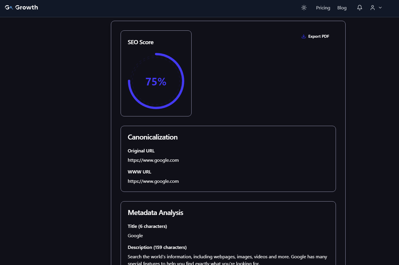 Vai a crescita - Strumenti di parole chiave gratuiti e controllo SEO gratuito media 6