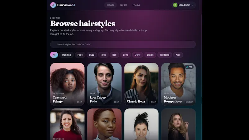 HairVisionAI screenshot 1 (video preview)