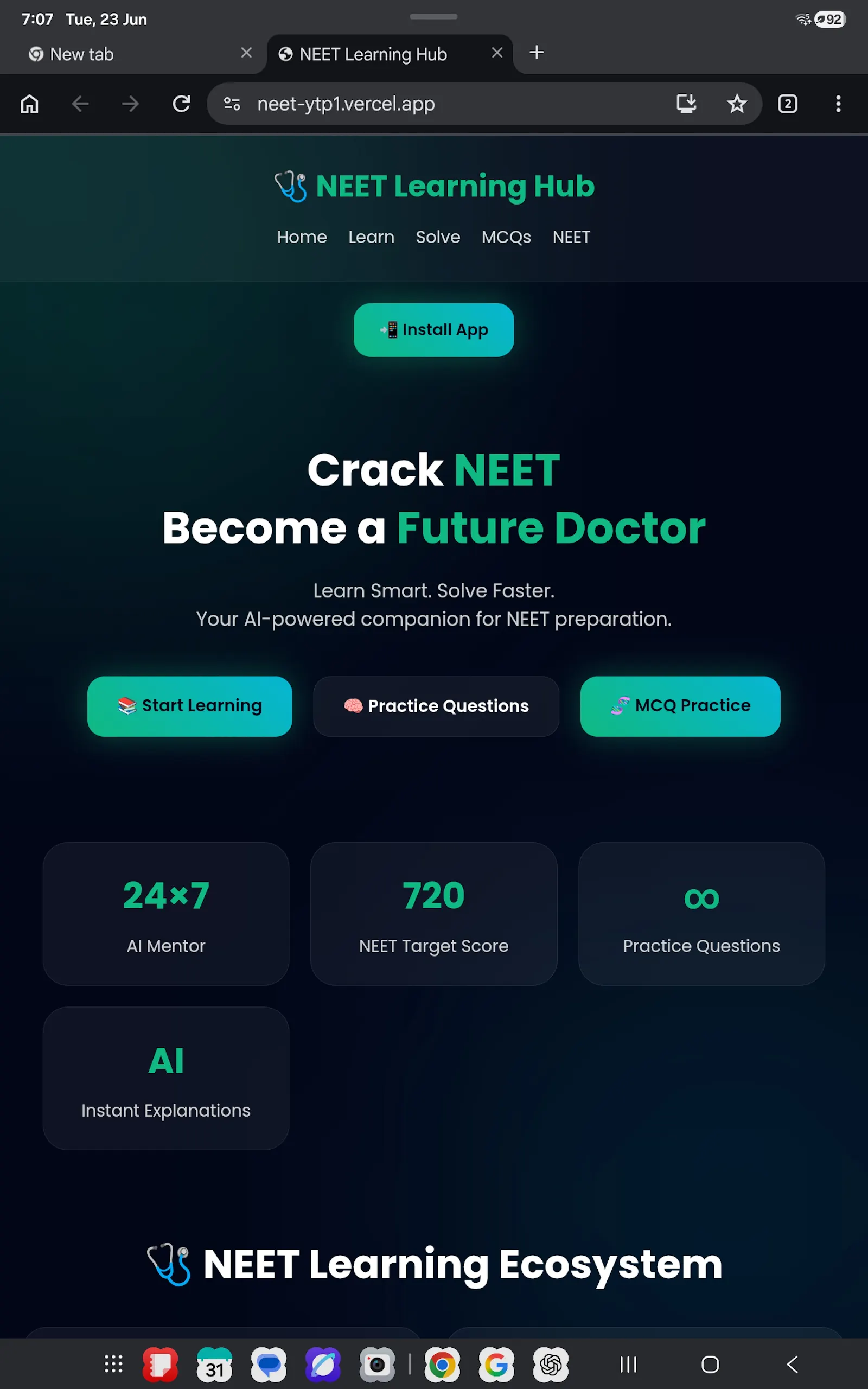 NEET Learning Hub screenshot 1
