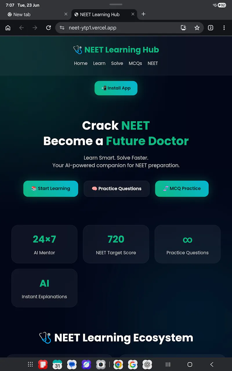 NEET Learning Hub screenshot 1