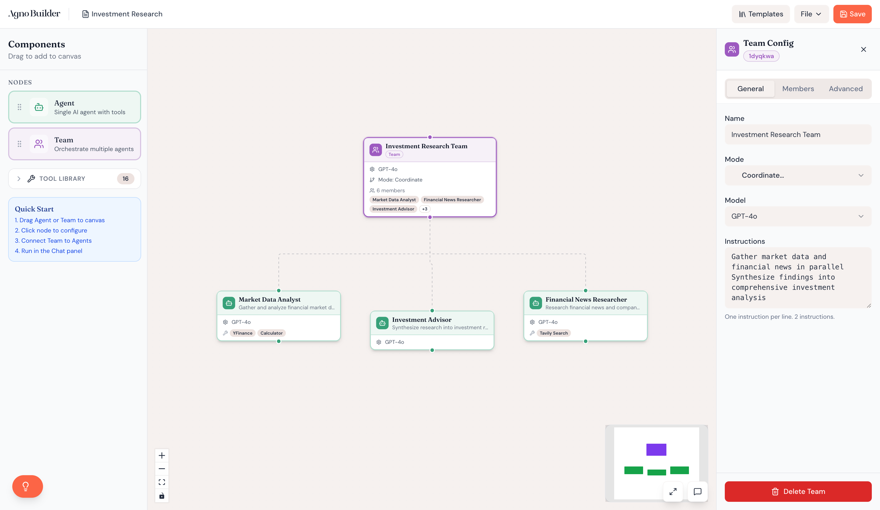 Agno Builder - Main product screenshot demonstrating key features and user interface