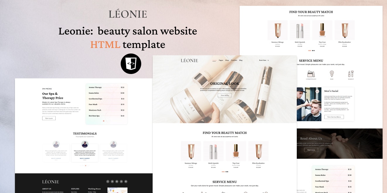 Leonie: Beauty Salon Website Template media 1