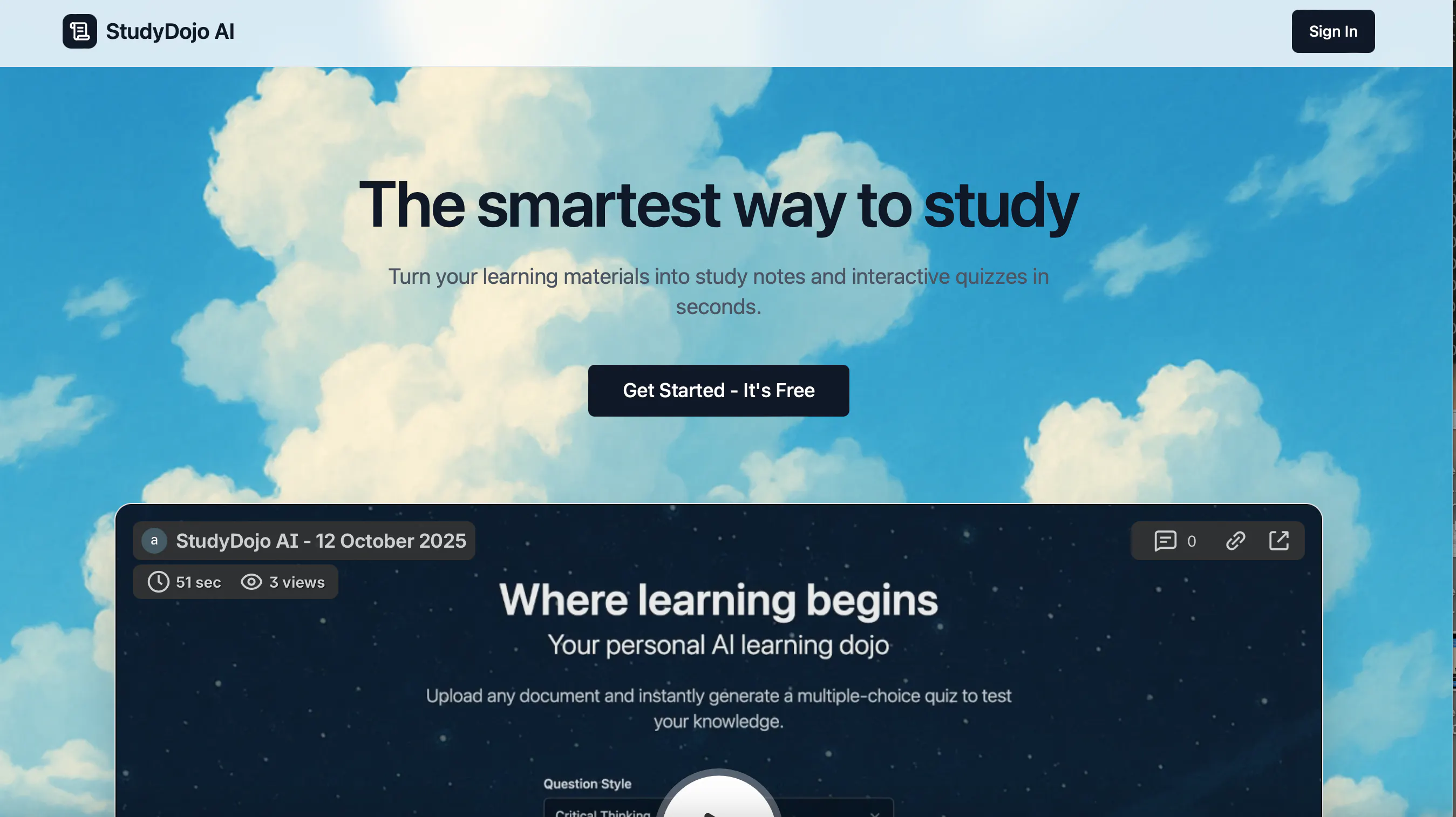 StudyDojo AI - AI MCQ / testing app gallery image