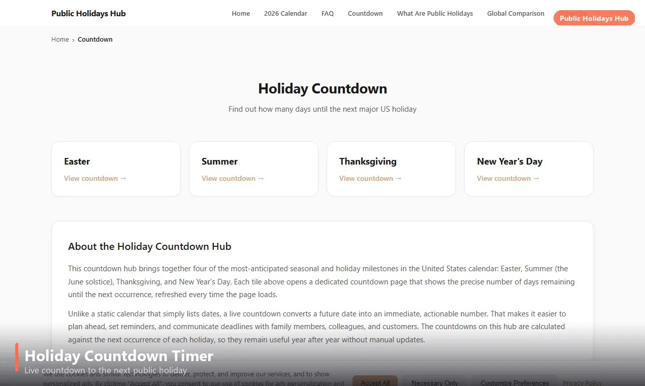 Public Holidays Hub gallery image