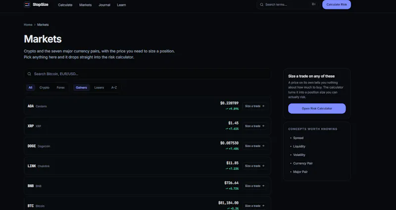 StopSize screenshot 3