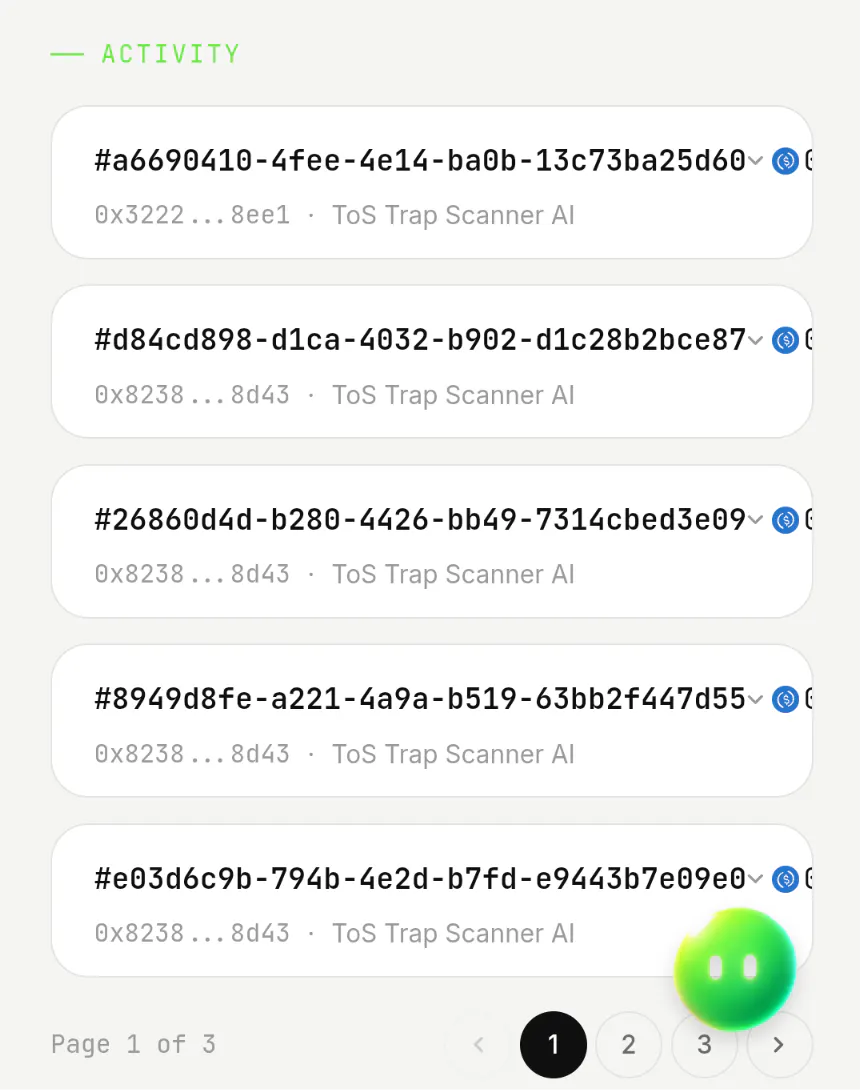 Tos trap scanner AI agent gallery image