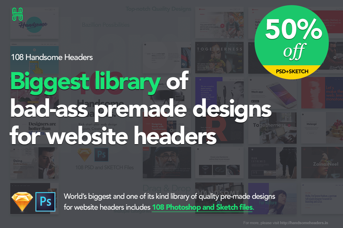 Sketch and PSD Combo - 108 Handsome Headers gallery image
