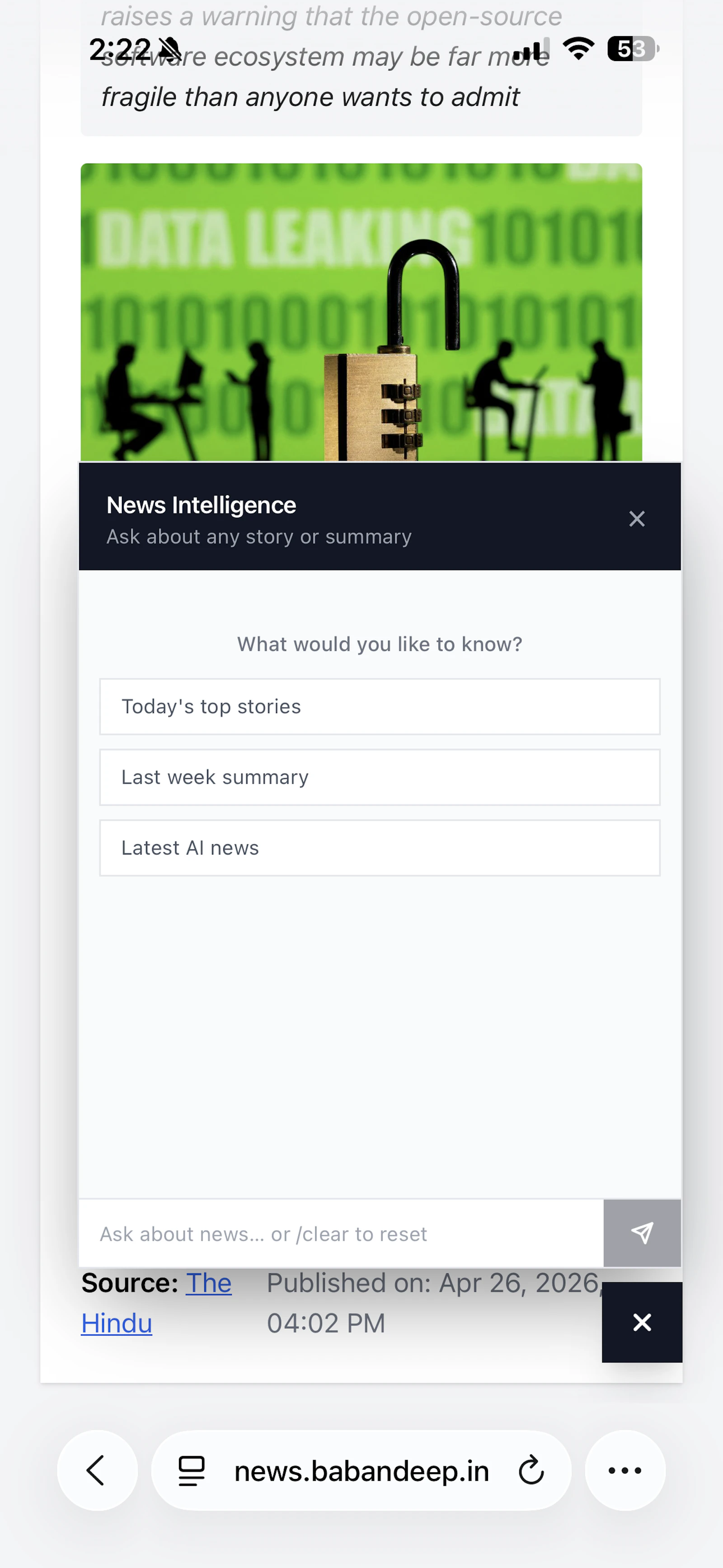 AI News Application screenshot 1