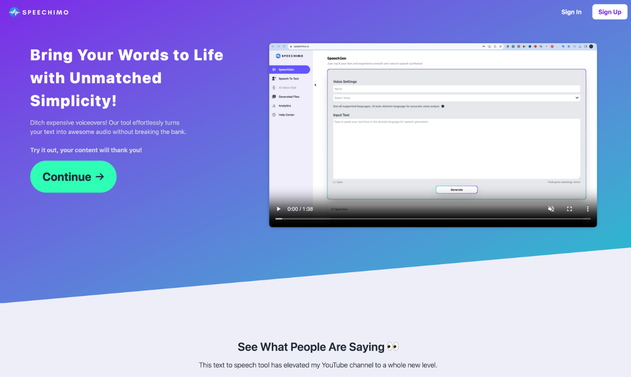 startuptile Speechimo-Bring your words to life with unmatched simplicity