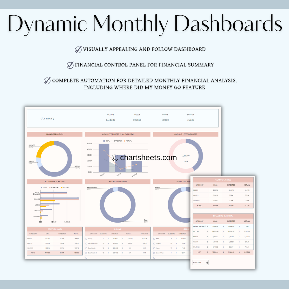 50/30/20 Budget Spreadsheet Template media 7