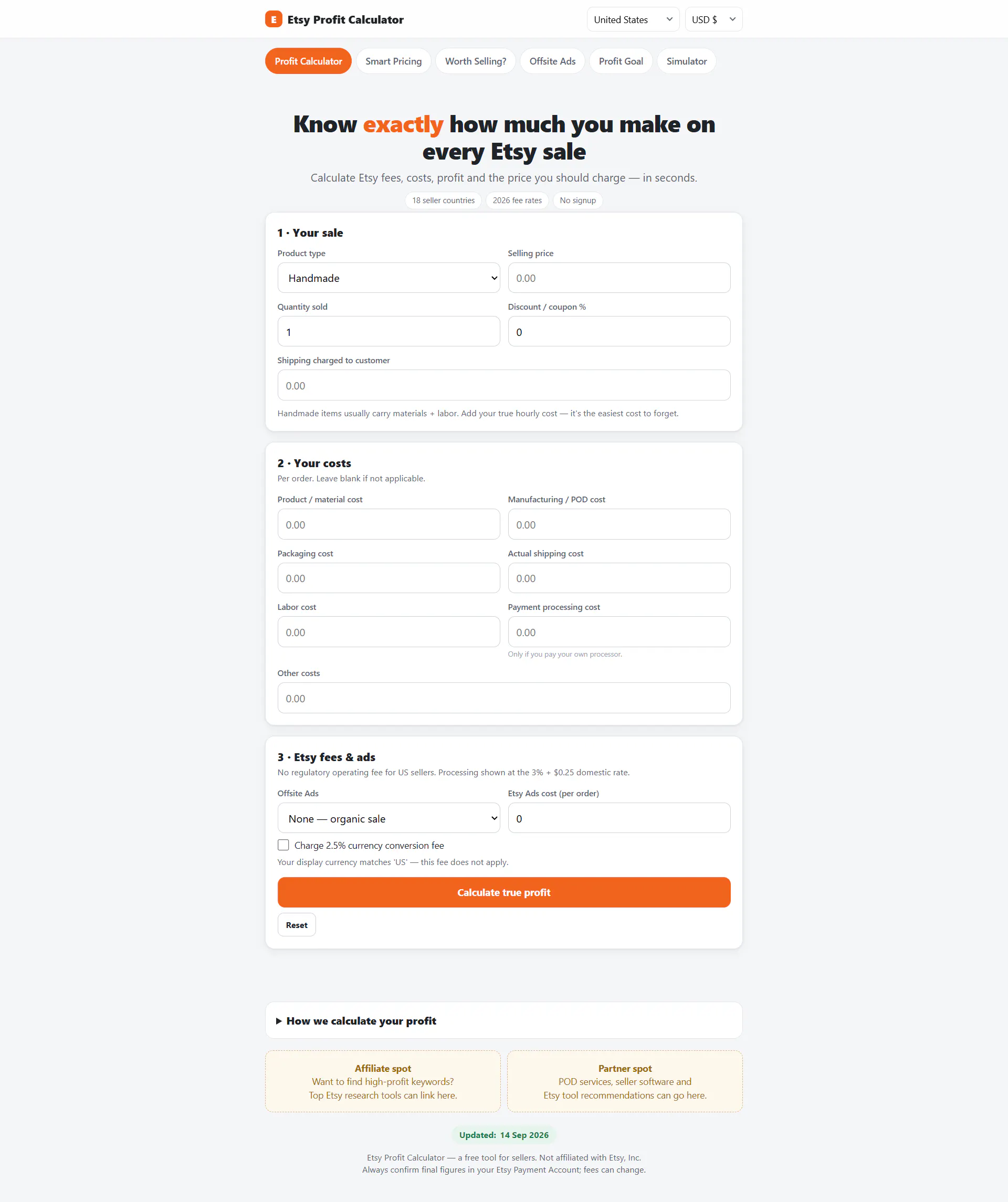 Etsy Profit Calculator gallery image